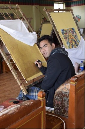Tsering Dolha in the atelier