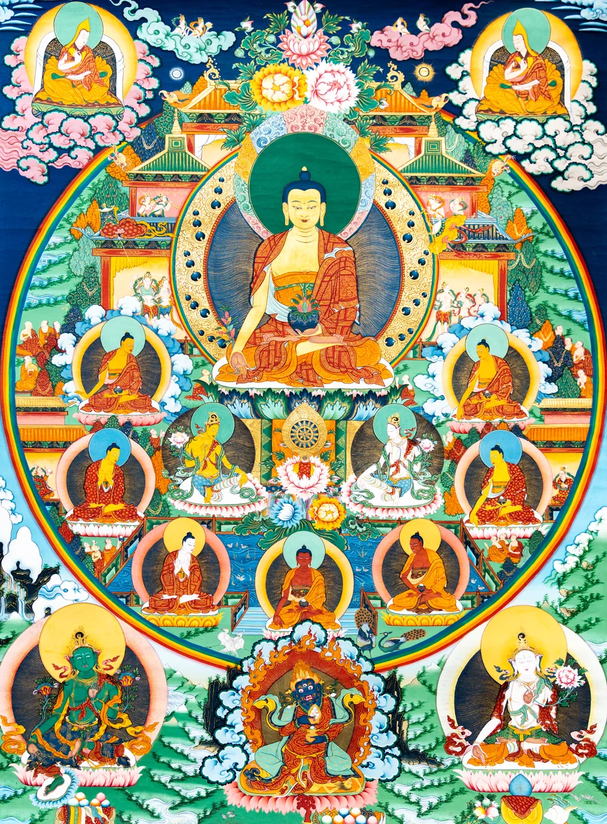 Medicine Buddha in the Pure Lapis Lazuli Land, artwork GM-TK-PQ-002