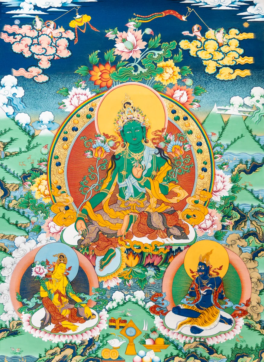 Three Green Taras, artwork GM-TK-PQ-003